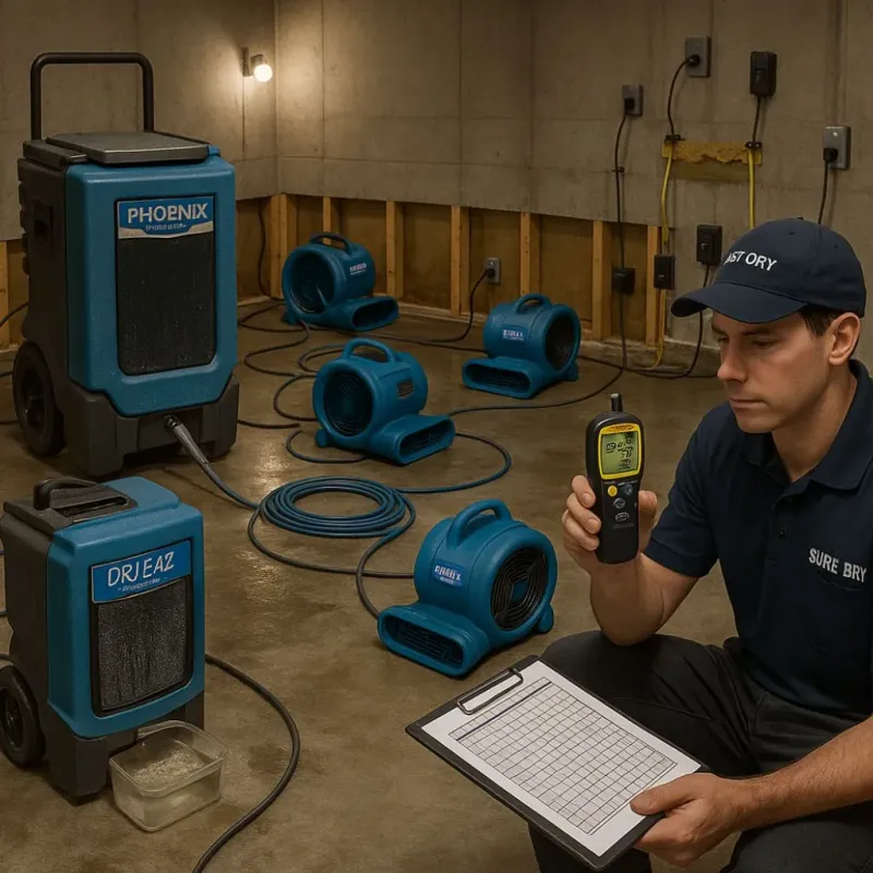 Structural Drying and Dehumidification process in Mascoutah, IL